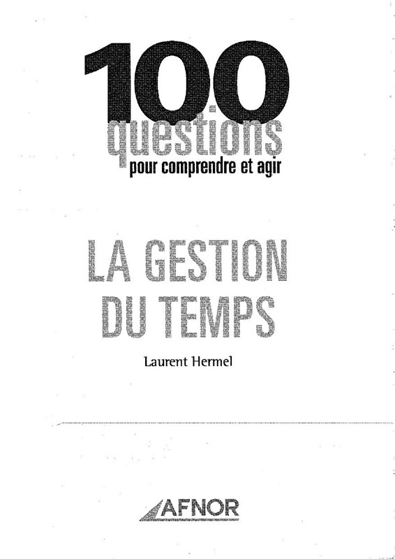 Cover of La gestion du temps